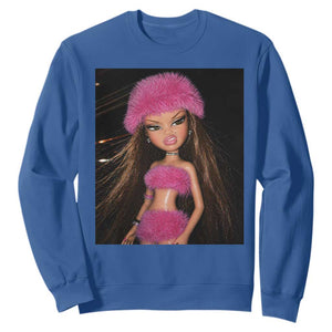 Funny Disgusting Doll Face Meme Sweatshirt Expression Hilarious Sarcastic TS10 Royal Blue Print Your Wear