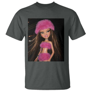 Funny Disgusting Doll Face Meme T Shirt Expression Hilarious Sarcastic TS10 Dark Heather Print Your Wear
