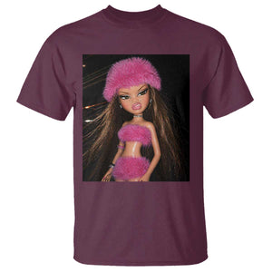 Funny Disgusting Doll Face Meme T Shirt Expression Hilarious Sarcastic TS10 Maroon Print Your Wear