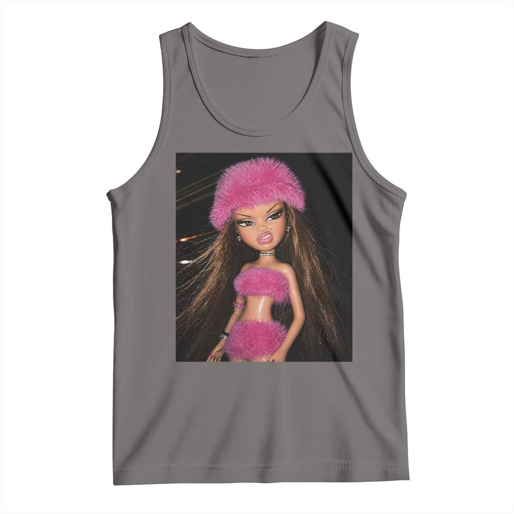 Funny Disgusting Doll Face Meme Tank Top Expression Hilarious Sarcastic TS10 Deep Heather Print Your Wear