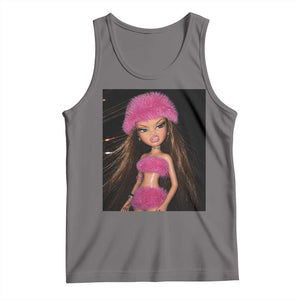 Funny Disgusting Doll Face Meme Tank Top Expression Hilarious Sarcastic TS10 Deep Heather Print Your Wear