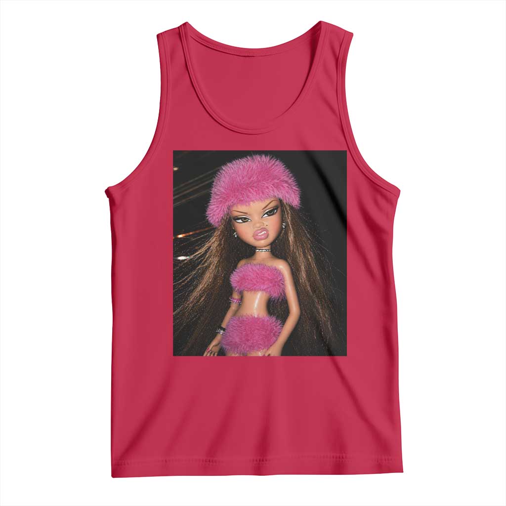 Funny Disgusting Doll Face Meme Tank Top Expression Hilarious Sarcastic TS10 Red Print Your Wear