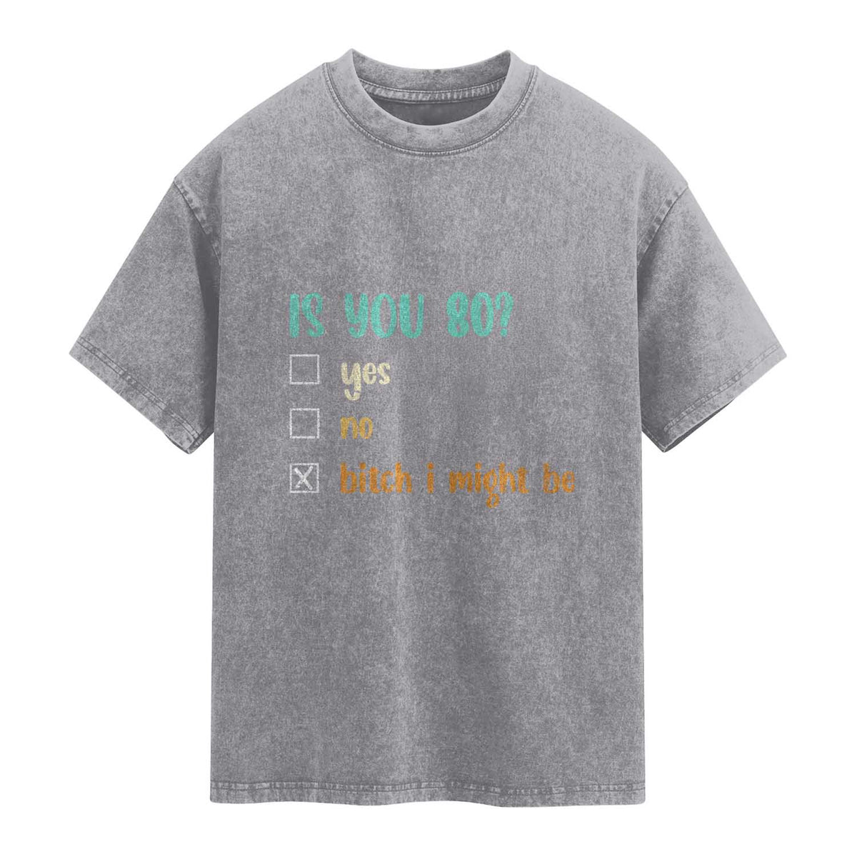 80th Birthday Washed Cotton T-Shirt Funny Is You 80 Gift Idea 80 Year Old