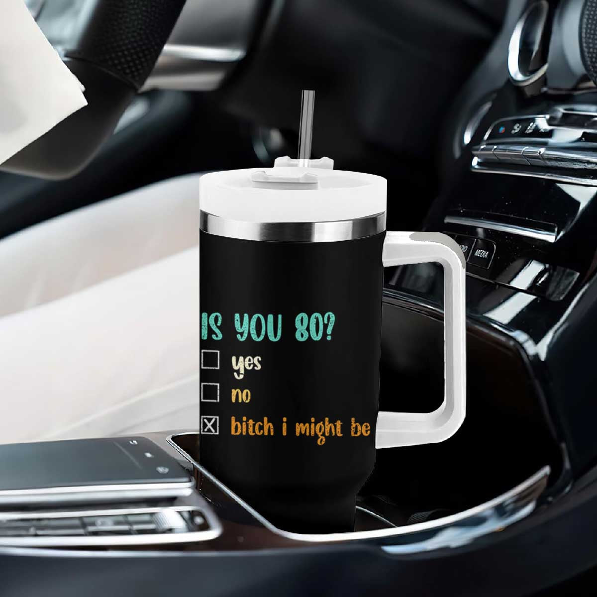80th Birthday Tumbler With Handle Funny Is You 80 Gift Idea 80 Year Old TS10 Print Your Wear