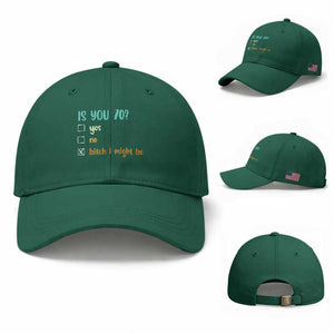70th Birthday Baseball Cap Funny Is You 70 Gift Idea 70 Year Old TS10 Baseball Cap Universal Fit Irish Green Print Your Wear