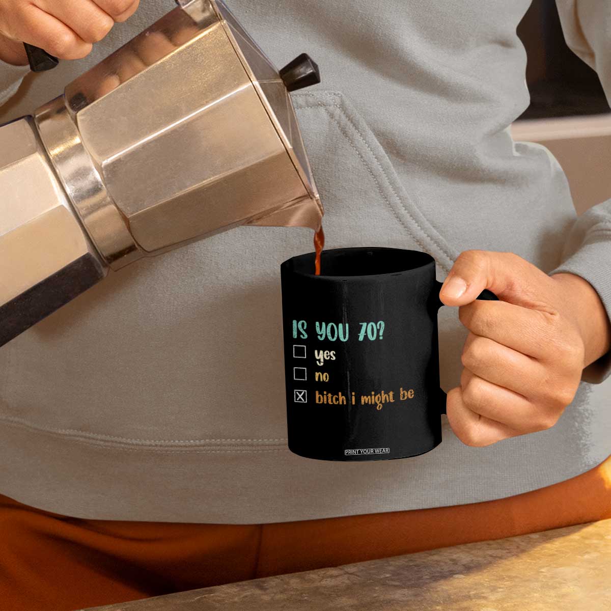 70th Birthday Coffee Mug Funny Is You 70 Gift Idea 70 Year Old TS10 Print Your Wear