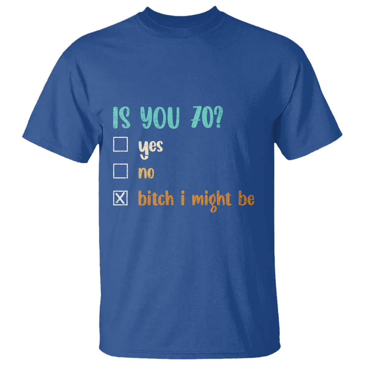 70th Birthday T Shirt Funny Is You 70 Gift Idea 70 Year Old TS10 Royal Blue Print Your Wear