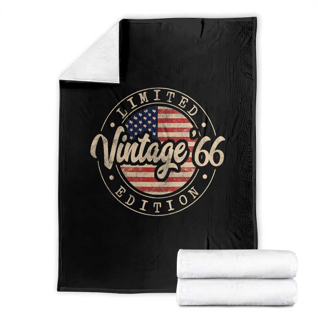 Vintage 1966 Stamp Throw Blanket Funny 60th Birthday USA Flag 60 Year Old Bday TS10 Black Print Your Wear