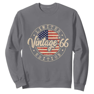 Vintage 1966 Stamp Sweatshirt Funny 60th Birthday USA Flag 60 Year Old Bday TS10 Charcoal Print Your Wear