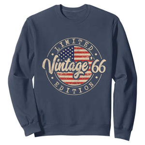 Vintage 1966 Stamp Sweatshirt Funny 60th Birthday USA Flag 60 Year Old Bday TS10 Navy Print Your Wear