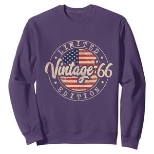 Vintage 1966 Stamp Sweatshirt Funny 60th Birthday USA Flag 60 Year Old Bday TS10 Purple Print Your Wear