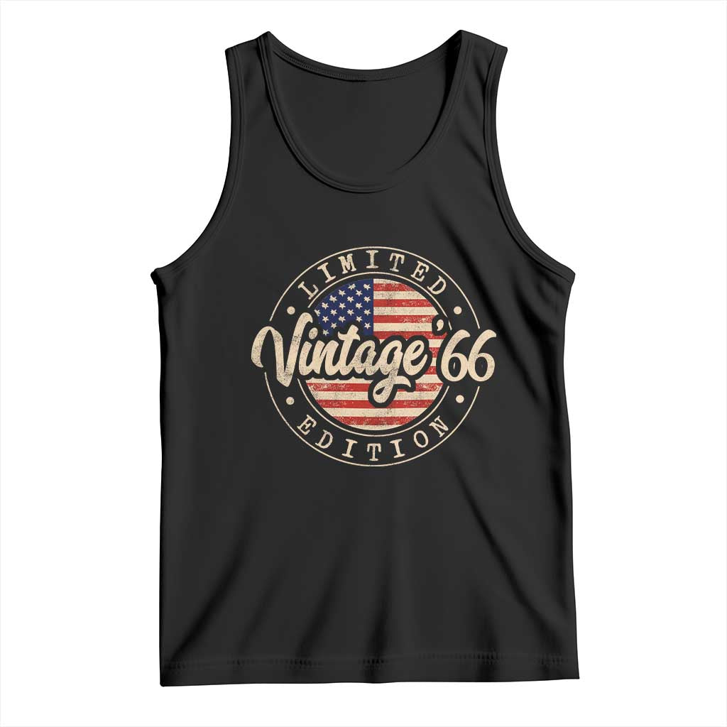 Vintage 1966 Stamp Tank Top Funny 60th Birthday USA Flag 60 Year Old Bday TS10 Black Print Your Wear