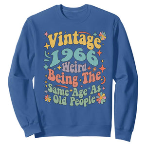 Funny 60th Birthday Sweatshirt Retro Groovy 1966 Weird Being The Same Age As Old People TS10 Royal Blue Print Your Wear