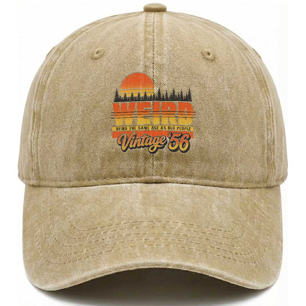 Funny 70th Birthday Washed Cotton Baseball Cap Retro 1956 Weird Being The Same Age As Old People TS10 Print Your Wear