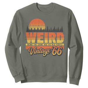 Funny 60th Birthday Sweatshirt Retro 1966 Weird Being The Same Age As Old People TS10 Military Green Print Your Wear
