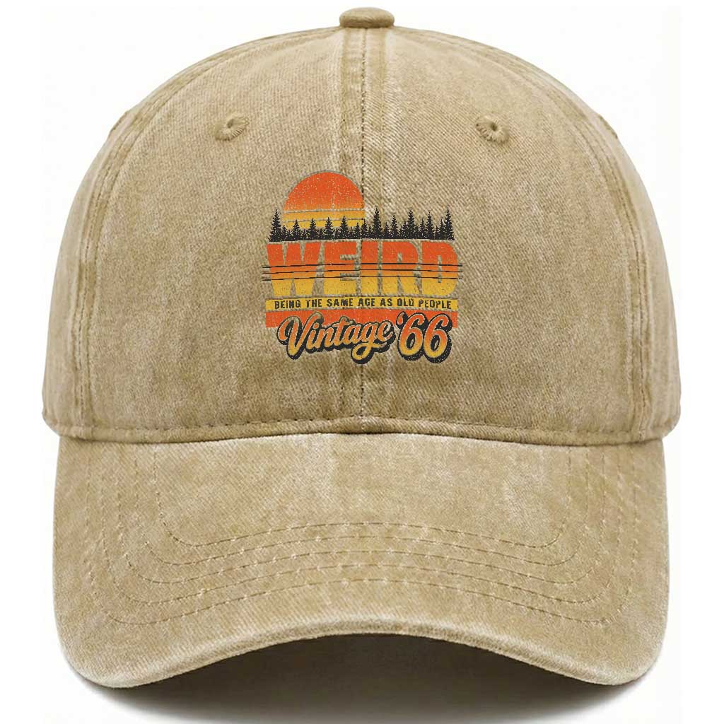 Funny 60th Birthday Washed Cotton Baseball Cap Retro 1966 Weird Being The Same Age As Old People TS10 Print Your Wear