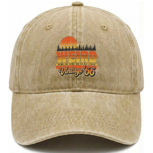 Funny 60th Birthday Washed Cotton Baseball Cap Retro 1966 Weird Being The Same Age As Old People TS10 Print Your Wear
