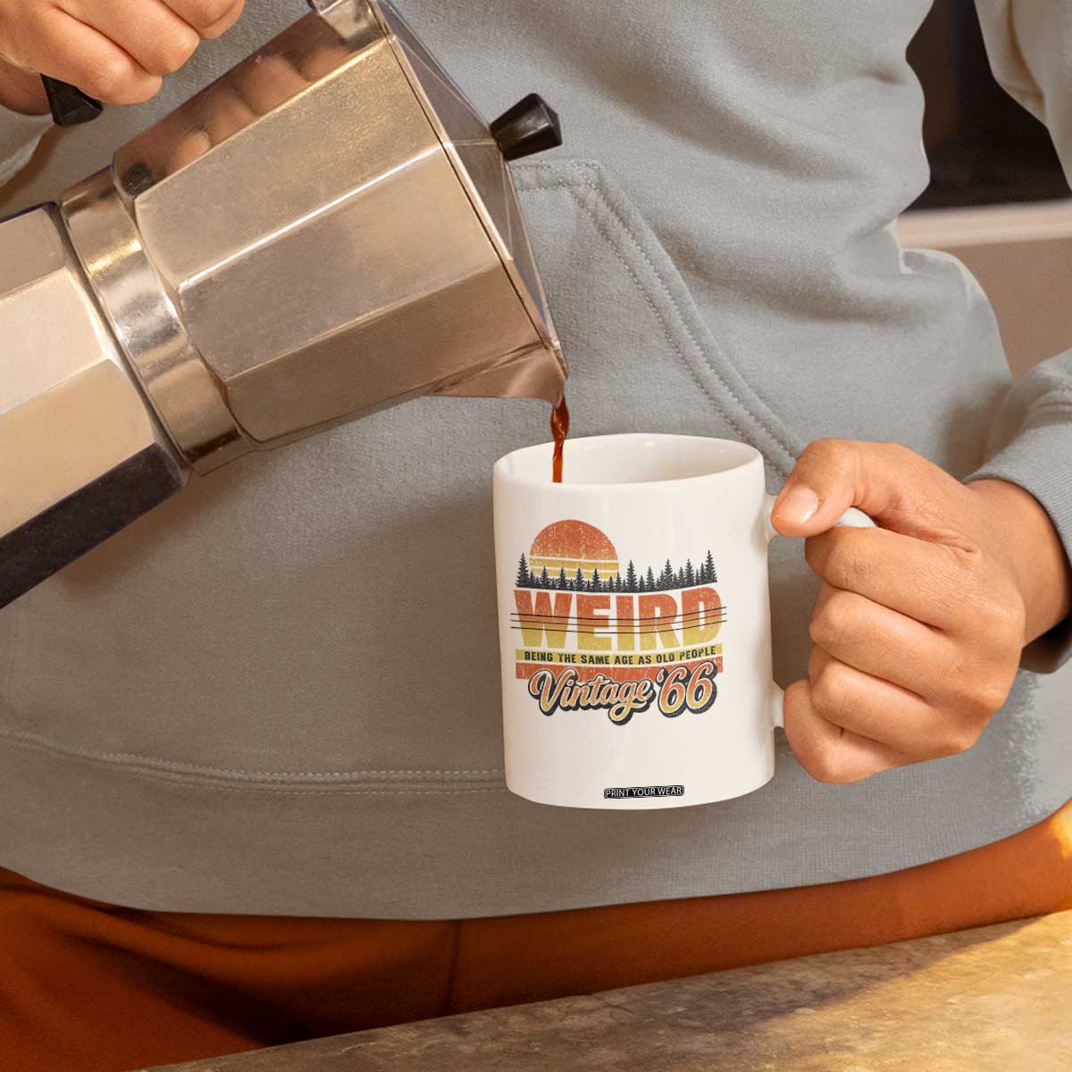 Funny 60th Birthday Coffee Mug Retro 1966 Weird Being The Same Age As Old People TS10 Print Your Wear