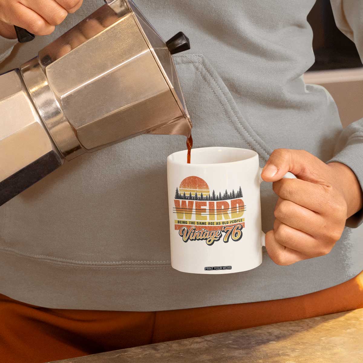 Funny 50th Birthday Coffee Mug Retro 1976 Weird Being The Same Age As Old People TS10 Print Your Wear
