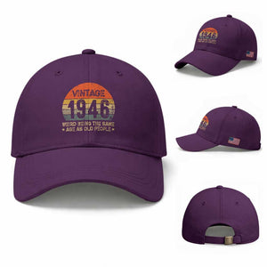80th Birthday Baseball Cap Retro 1946 Weird Being The Same Age As Old People TS10 Baseball Cap Universal Fit Purple Print Your Wear