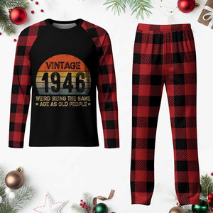 80th Birthday Plaid Pajama Set Retro 1946 Weird Being The Same Age As Old People TS10 Buffalo Plaid Print Your Wear