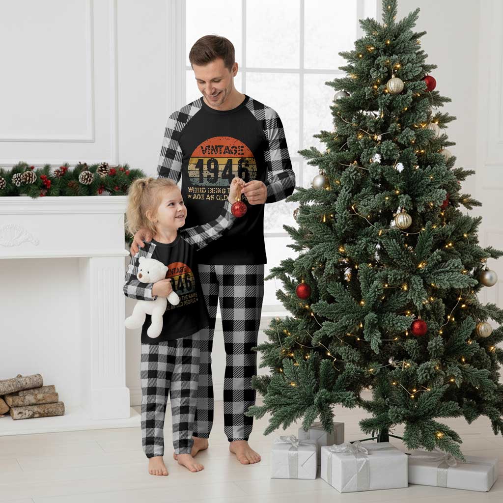 80th Birthday Plaid Pajama Set Retro 1946 Weird Being The Same Age As Old People TS10 White Plaid Print Your Wear