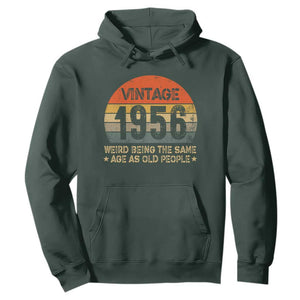 70th Birthday Hoodie Retro 1956 Weird Being The Same Age As Old People TS10 Dark Forest Green Print Your Wear