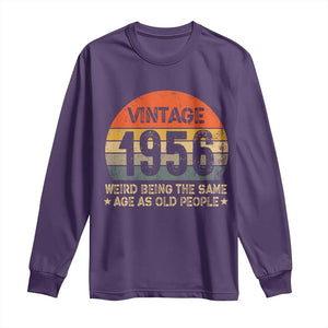 70th Birthday Long Sleeve Shirt Retro 1956 Weird Being The Same Age As Old People TS10 Purple Print Your Wear