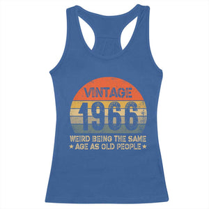 60th Birthday Racerback Tank Top Retro 1966 Weird Being The Same Age As Old People TS10 Royal Blue Print Your Wear