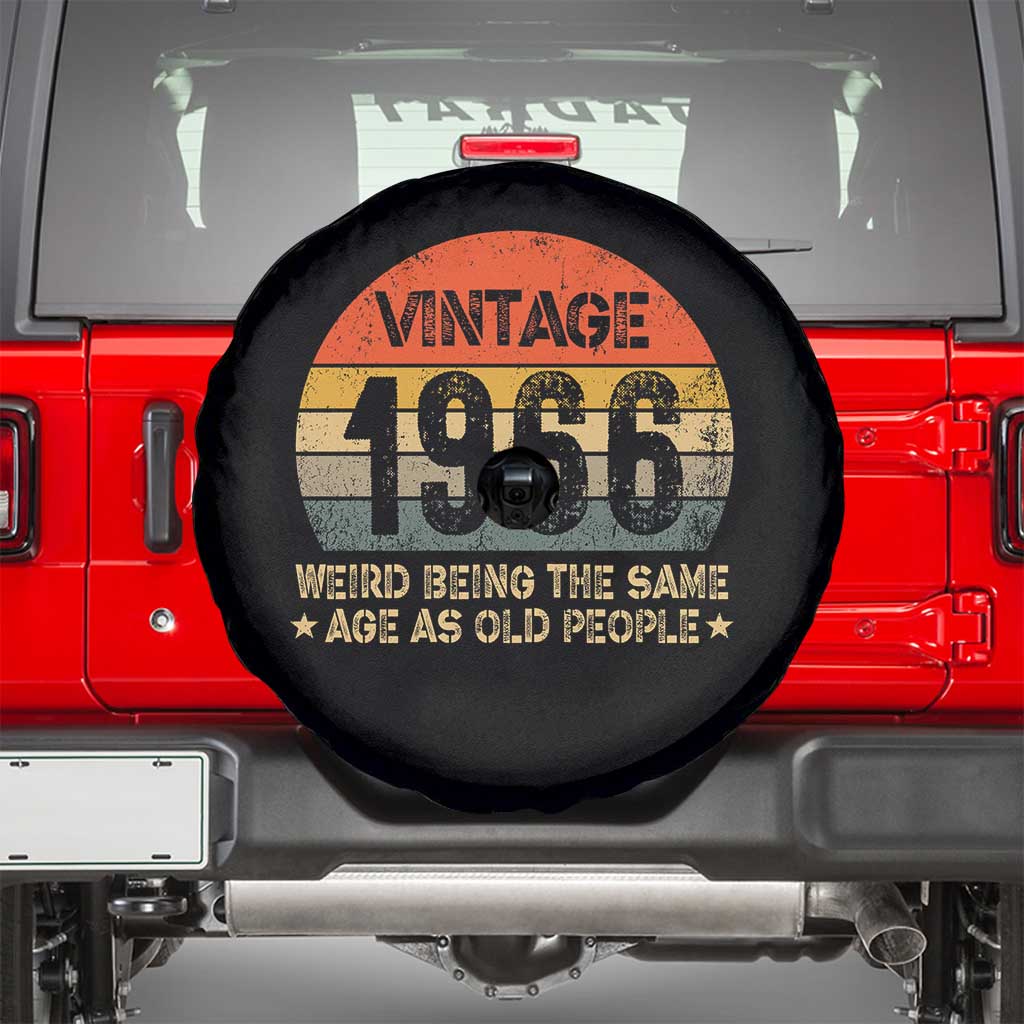 60th Birthday Spare Tire Cover Retro 1966 Weird Being The Same Age As Old People TS10 Black Print Your Wear