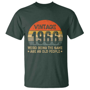 60th Birthday T Shirt Retro 1966 Weird Being The Same Age As Old People TS10 Dark Forest Green Print Your Wear