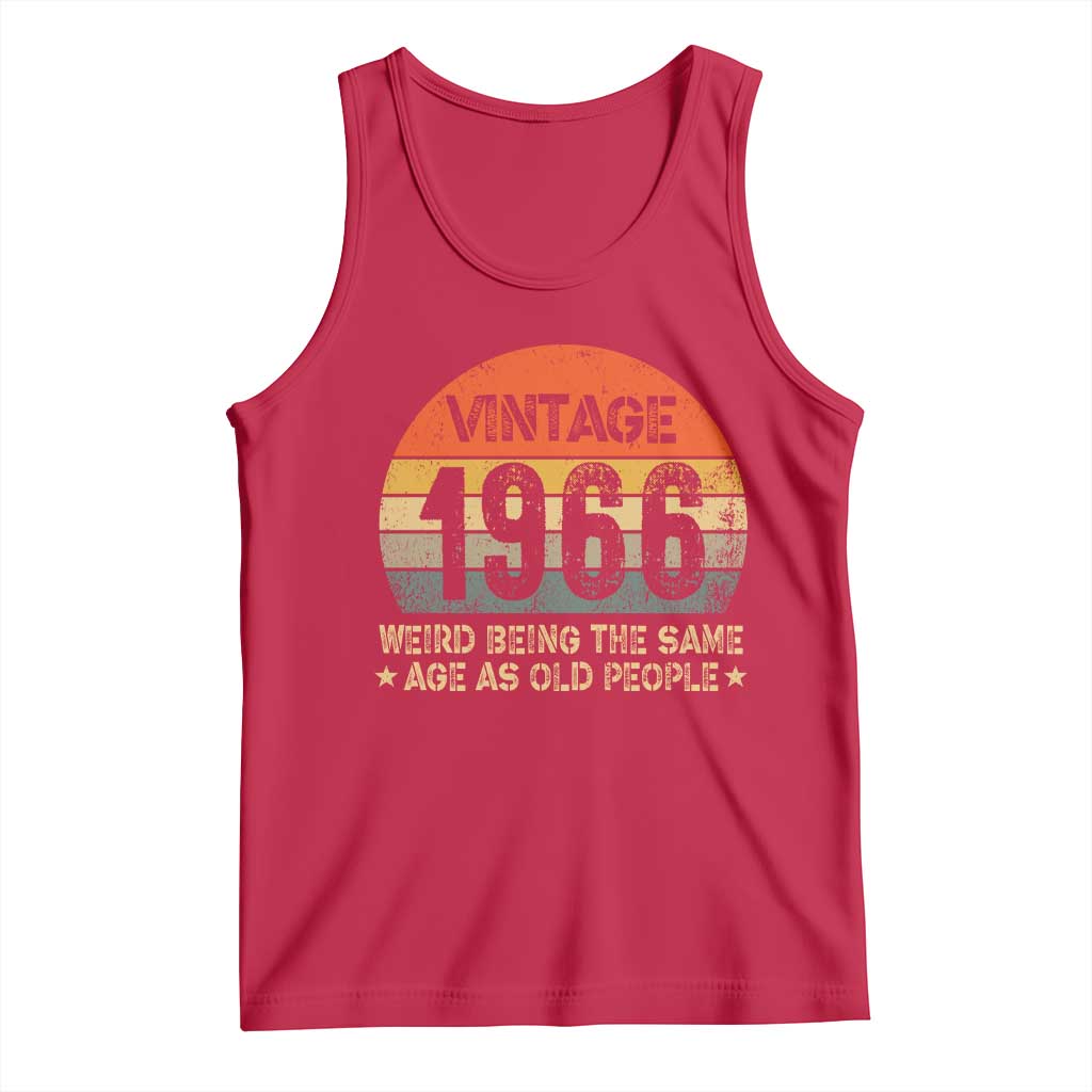 60th Birthday Tank Top Retro 1966 Weird Being The Same Age As Old People TS10 Red Print Your Wear