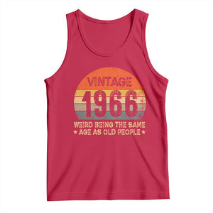 60th Birthday Tank Top Retro 1966 Weird Being The Same Age As Old People TS10 Red Print Your Wear