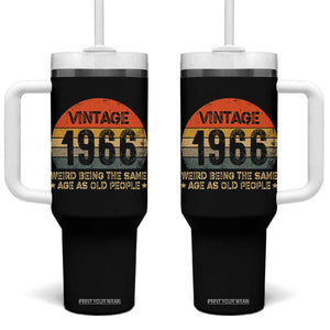 60th Birthday Tumbler With Handle Retro 1966 Weird Being The Same Age As Old People TS10 One Size: 40 oz Black Print Your Wear