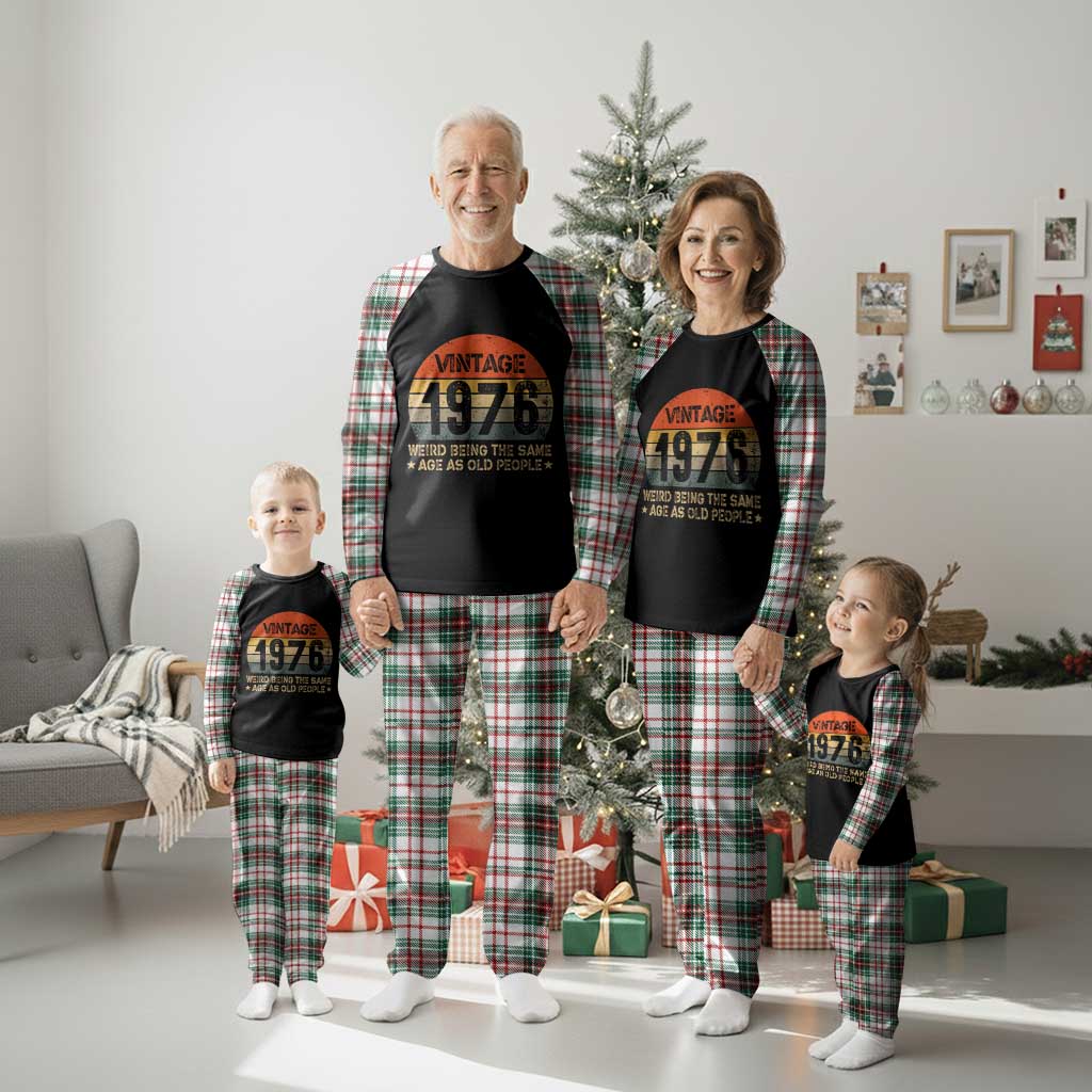 50th Birthday Plaid Pajama Set Retro 1976 Weird Being The Same Age As Old People TS10 Christmas Plaid Print Your Wear