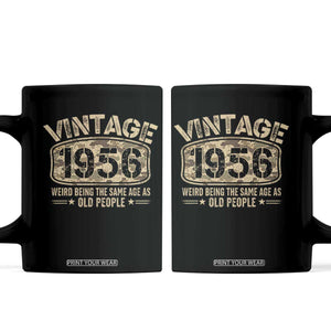 70th Birthday Gift For Men Coffee Mug Retro Camo 1956 Weird Being The Same Age As Old People TS10 Black Print Your Wear