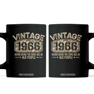 60th Birthday Gift For Men Coffee Mug Retro Camo 1966 Weird Being The Same Age As Old People TS10 Black Print Your Wear