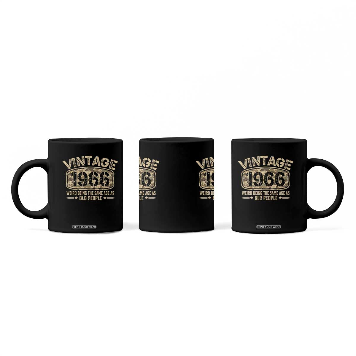60th Birthday Gift For Men Coffee Mug Retro Camo 1966 Weird Being The Same Age As Old People TS10 Print Your Wear