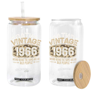60th Birthday Gift For Men Glass Can Retro Camo 1966 Weird Being The Same Age As Old People TS10 Print Your Wear