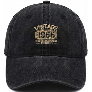 60th Birthday Gift For Men Washed Cotton Baseball Cap Retro Camo 1966 Weird Being The Same Age As Old People TS10 Print Your Wear