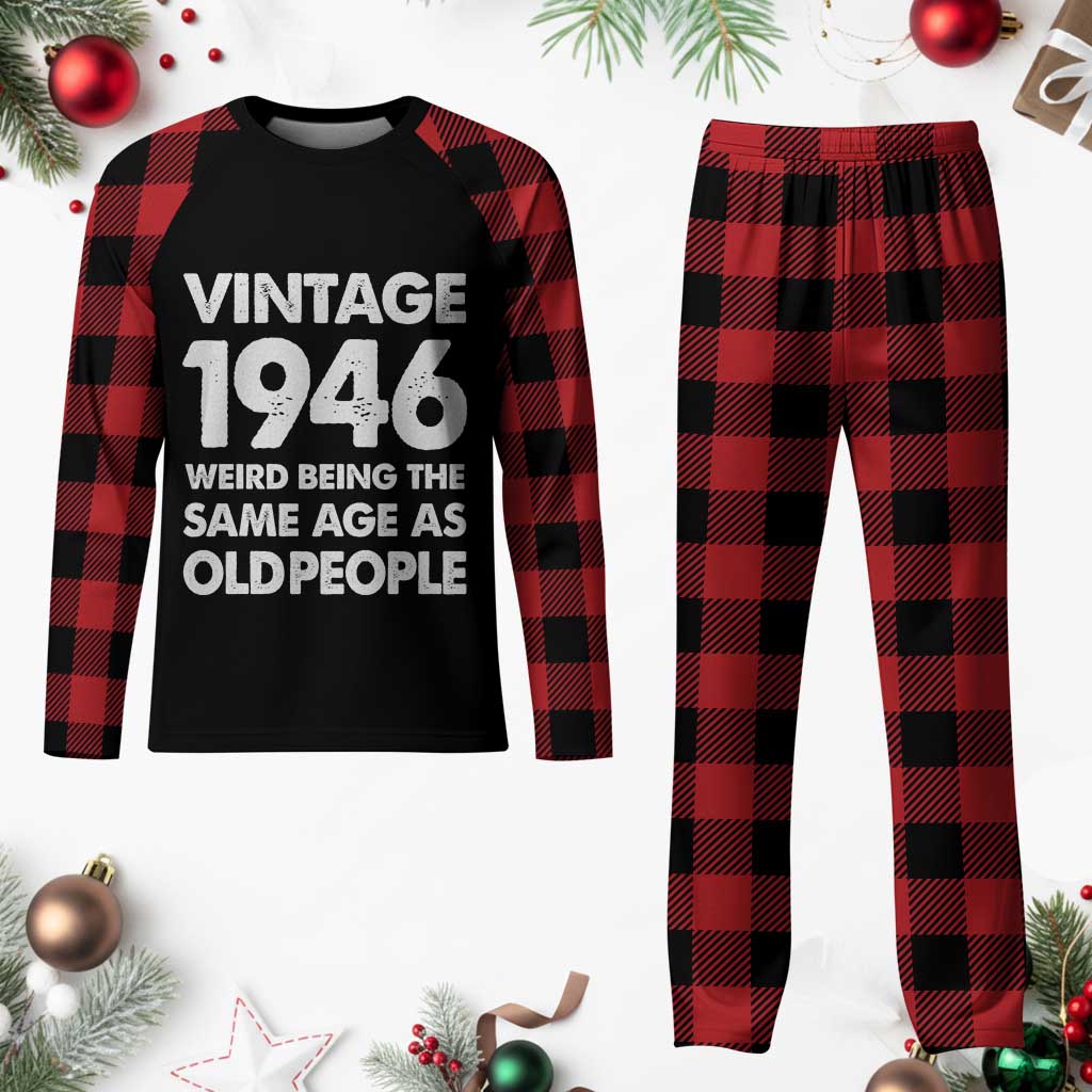 Funny 80th Birthday Plaid Pajama Set Turning 80 Year Old Gifts Weird Being The Same Age As Old People TS10 Buffalo Plaid Print Your Wear