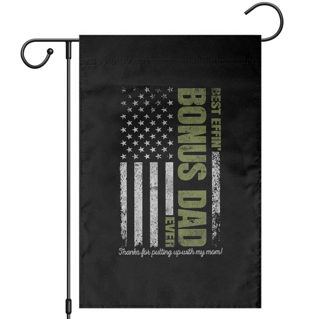Best Effin Bonus Dad Ever Garden Flag Vintage Step Dad American Flag TS10 Black Print Your Wear
