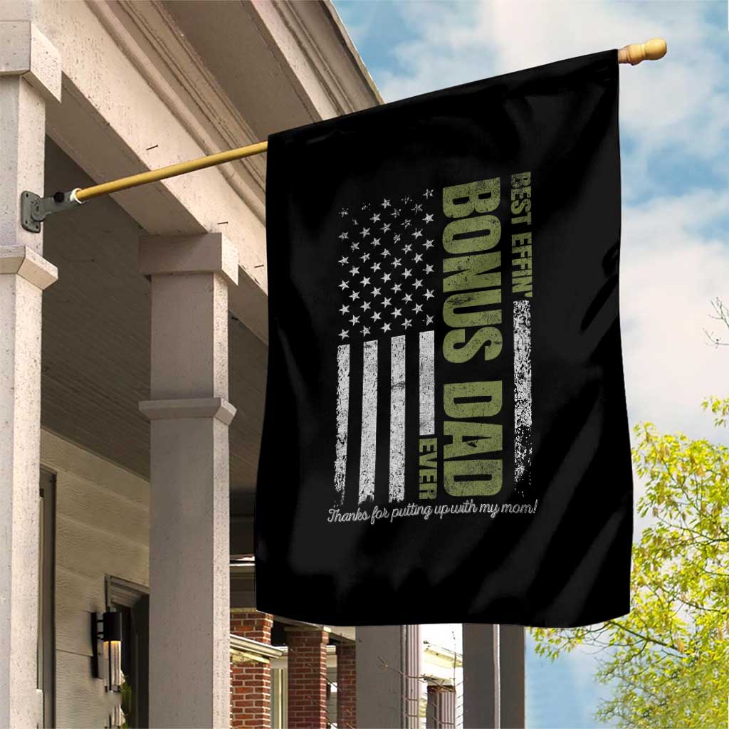 Best Effin Bonus Dad Ever Garden Flag Vintage Step Dad American Flag TS10 Print Your Wear