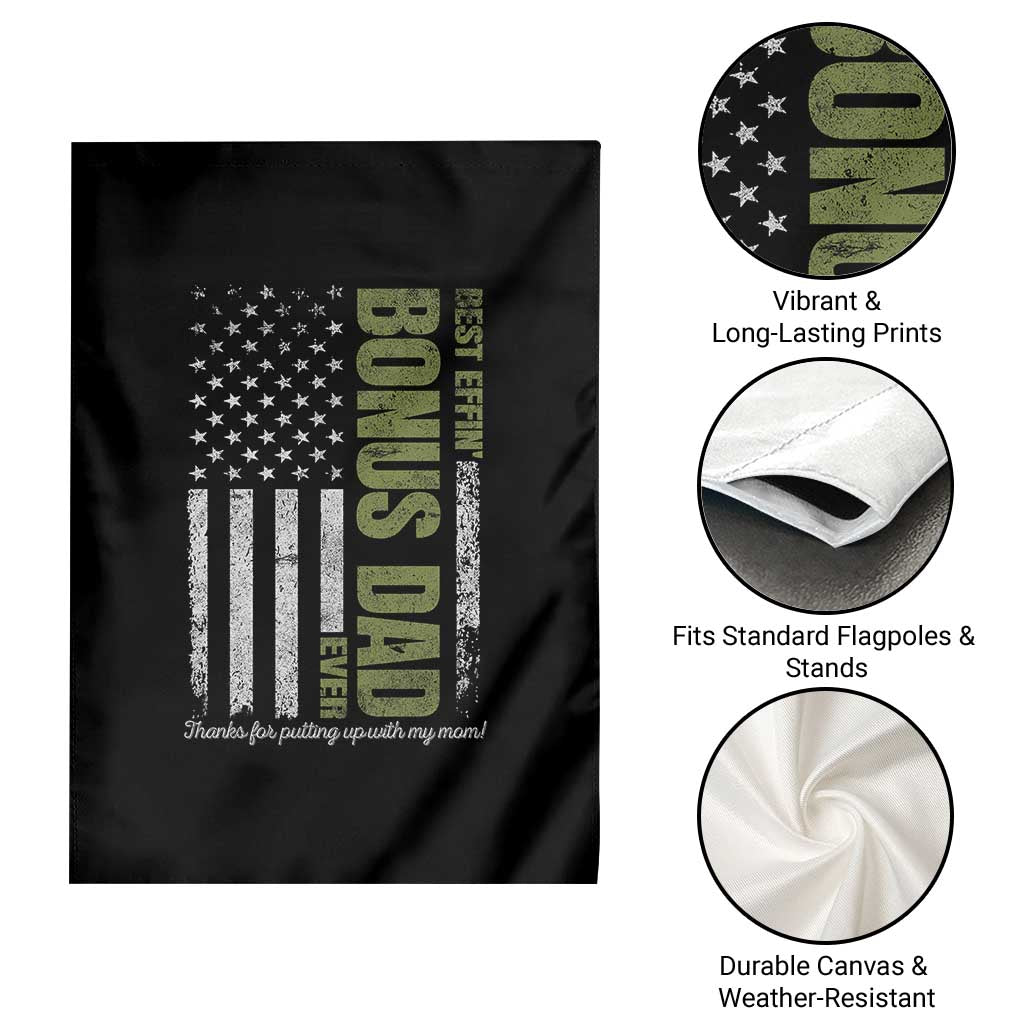 Best Effin Bonus Dad Ever Garden Flag Vintage Step Dad American Flag TS10 Print Your Wear