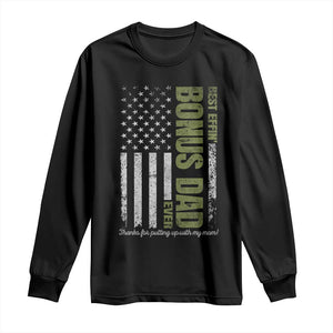 Best Effin Bonus Dad Ever Long Sleeve Shirt Vintage Step Dad American Flag TS10 Black Print Your Wear