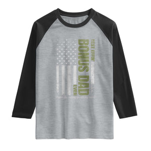 Best Effin Bonus Dad Ever Raglan Shirt Vintage Step Dad American Flag TS10 Heather Gray Black Print Your Wear