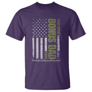 Best Effin Bonus Dad Ever T Shirt Vintage Step Dad American Flag TS10 Purple Print Your Wear