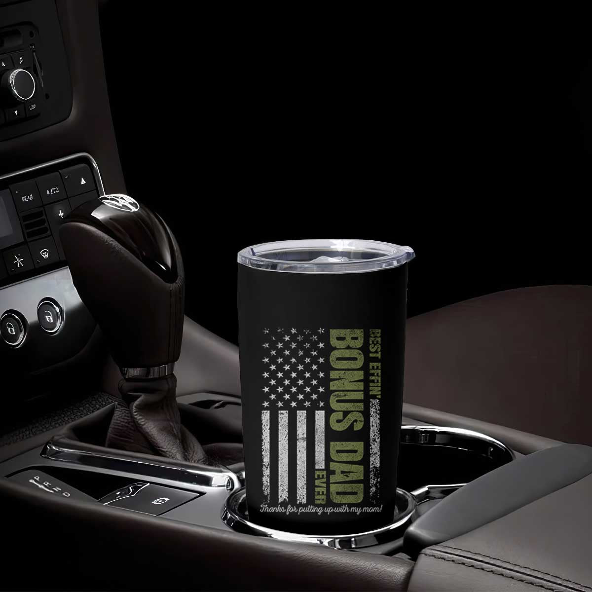 Best Effin Bonus Dad Ever Tumbler Cup Vintage Step Dad American Flag TS10 Print Your Wear