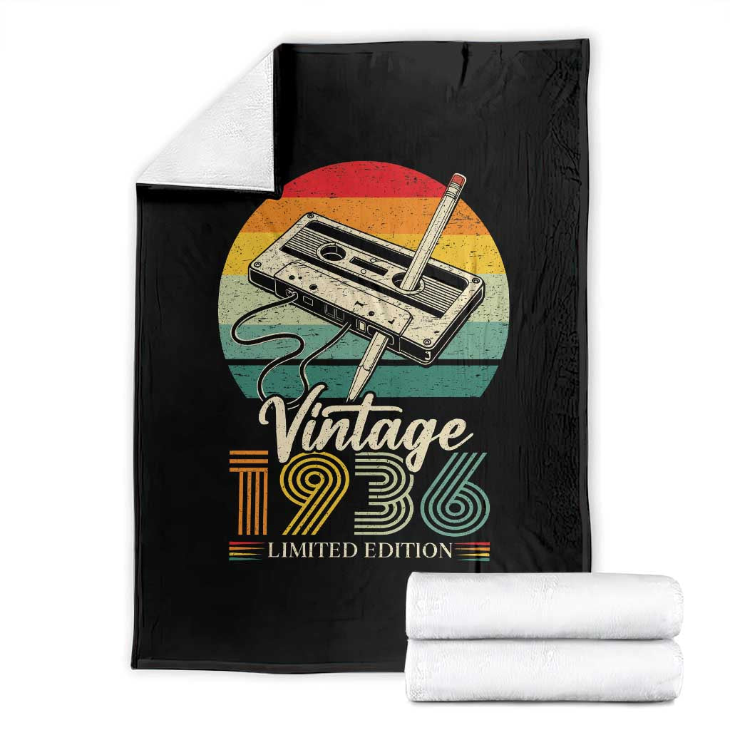Vintage 1936 Throw Blanket 90th Birthday Turning 90 Year Old Gifts TS10 Black Print Your Wear