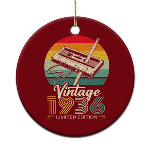Vintage 1936 Ceramic Ornament 90th Birthday Turning 90 Year Old Gifts TS10 1pc Red Print Your Wear